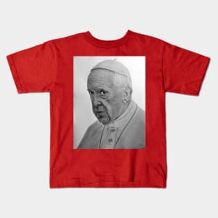 Pope francis pencil sketch Kids T-Shirt